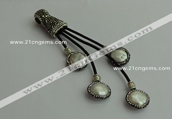 CGP529 16*18mm freeform pearl tassel pendants wholesale