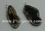 CGP538 25*50mm - 35*65mm freeform agate pendants wholesale