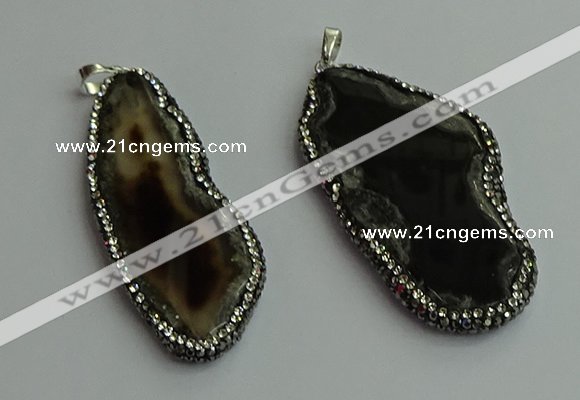 CGP538 25*50mm - 35*65mm freeform agate pendants wholesale