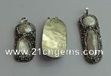 CGP547 20*45mm - 18*55mm freeform pearl pendants wholesale