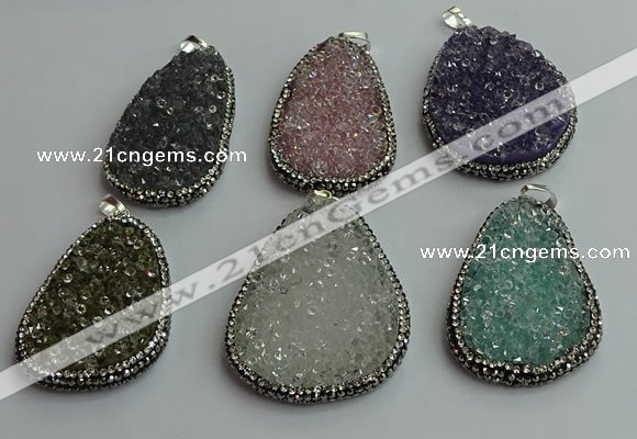 CGP578 30*45mm - 40*50mm freeform crystal glass pendants wholesale