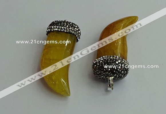 CGP581 16*50mm - 18*55mm oxhorn agate pendants wholesale