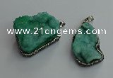 CGP595 25*40mm - 30*45mm freeform druzy agate gemstone pendants