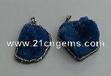 CGP596 25*40mm - 30*45mm freeform druzy agate gemstone pendants