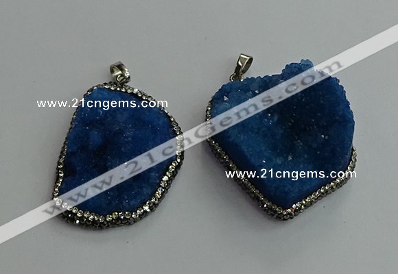 CGP596 25*40mm - 30*45mm freeform druzy agate gemstone pendants