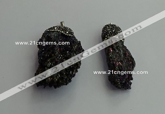 CGP606 22*50mm - 35*60mm nuggets gemstone pendants wholesale