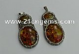 CGP610 35*50mm - 35*55mm freeform synthetic amber pendants
