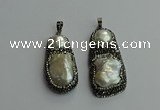 CGP614 22*40mm - 25*50mm freeform pearl pendants wholesale