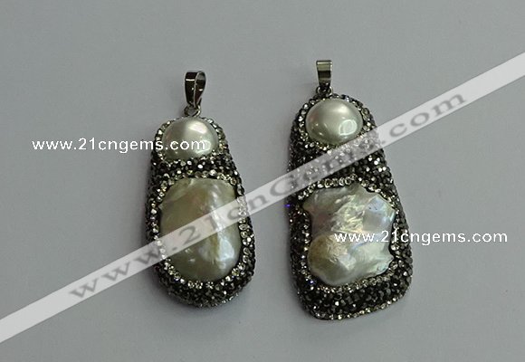 CGP614 22*40mm - 25*50mm freeform pearl pendants wholesale