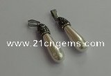 CGP618 10*40mm teardrop shell pearl pendants wholesale