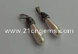 CGP618 10*40mm teardrop shell pearl pendants wholesale