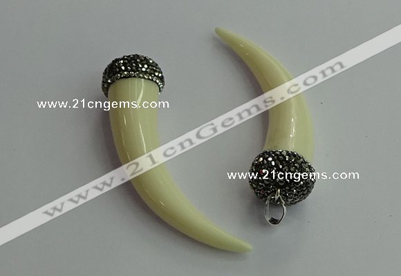 CGP623 16*60mm - 18*65mm oxhorn resin pendants wholesale