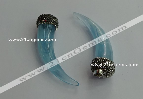 CGP627 16*60mm - 18*65mm oxhorn resin pendants wholesale