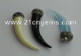 CGP630 16*60mm - 18*65mm oxhorn resin pendants wholesale