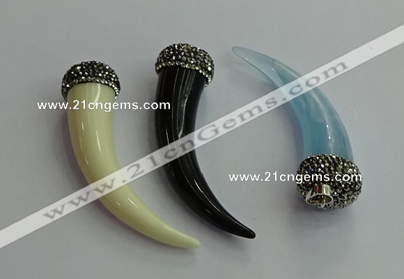 CGP630 16*60mm - 18*65mm oxhorn resin pendants wholesale