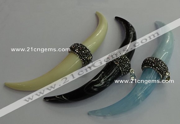 CGP639 15*95mm oxhorn resin pendants wholesale