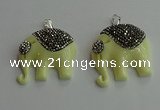 CGP648 30*35mm elephant resin pendants wholesale