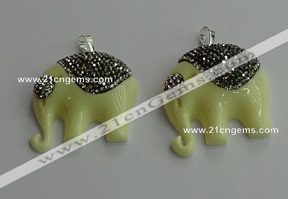 CGP648 30*35mm elephant resin pendants wholesale