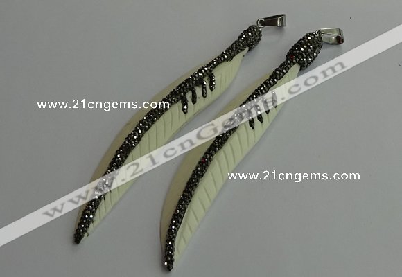 CGP655 18*95mm feather bone pendants wholesale