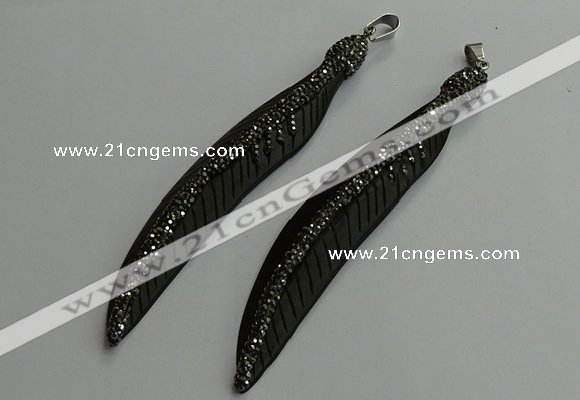 CGP657 18*95mm feather bone pendants wholesale