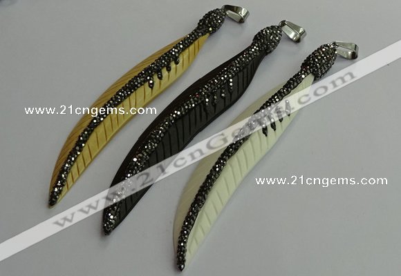 CGP658 18*95mm feather bone pendants wholesale