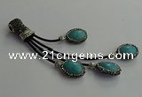 CGP668 15*20mm oval turquoise tassel pendants wholesale