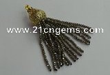 CGP673 2*3mm faceted rondelle handmade chinese crystal tassel pendants