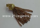 CGP674 2*3mm faceted rondelle handmade chinese crystal tassel pendants