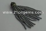 CGP679 3mm round handmade glass beaded tassel pendants wholesale