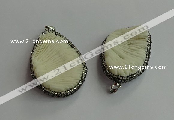 CGP702 30*45mm - 35*55mm freeform coral pendants wholesale