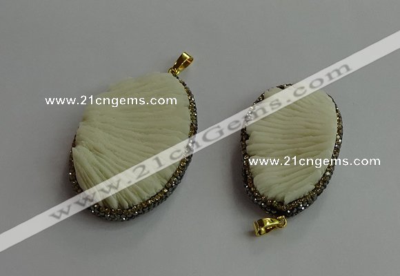 CGP703 30*45mm - 35*55mm freeform coral pendants wholesale