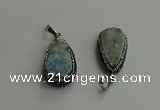 CGP706 16*28mm flat teardrop druzy agate pendants wholesale