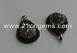 CGP708 25*35mm teardrop plated druzy agate pendants wholesale