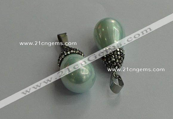 CGP715 15*25mm - 15*30mm teardrop shell pearl pendants wholesale