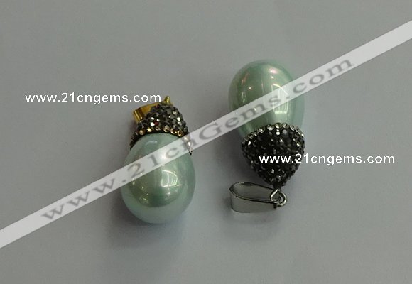 CGP717 15*25mm - 15*30mm teardrop shell pearl pendants wholesale