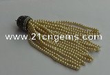 CGP718 3mm round handmade glass beaded tassel pendants wholesale