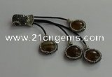 CGP728 18mm - 20mm coin agate tassel pendants wholesale