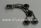 CGP729 18mm - 20mm coin agate tassel pendants wholesale