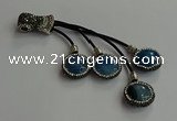 CGP732 18mm - 20mm coin agate tassel pendants wholesale