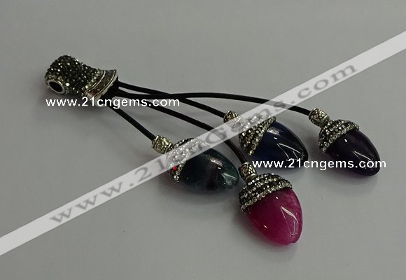 CGP743 18*25mm agate gemstone tassel pendants wholesale