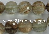 CGQ28 15.5 inches 16mm faceted round gold sand quartz beads