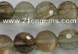 CGQ29 15.5 inches 18mm faceted round gold sand quartz beads