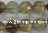 CGQ30 15.5 inches 20mm faceted round gold sand quartz beads