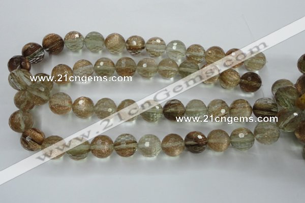 CGQ30 15.5 inches 20mm faceted round gold sand quartz beads