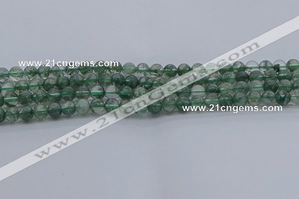 CGQ511 15.5 inches 6mm round matte imitation green phantom quartz beads