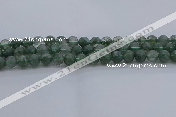 CGQ513 15.5 inches 10mm round matte imitation green phantom quartz beads