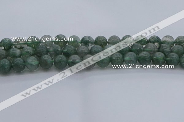 CGQ514 15.5 inches 12mm round matte imitation green phantom quartz beads