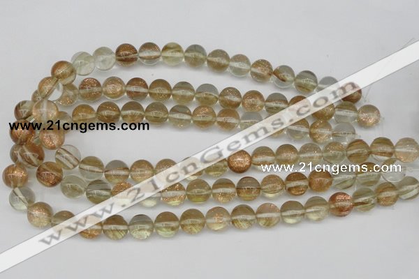 CGQ52 15.5 inches 10mm round gold sand quartz beads wholesale