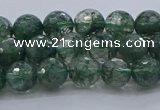 CGQ521 15.5 inches 6mm faceted round imitation green phantom quartz beads