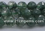 CGQ522 15.5 inches 8mm faceted round imitation green phantom quartz beads